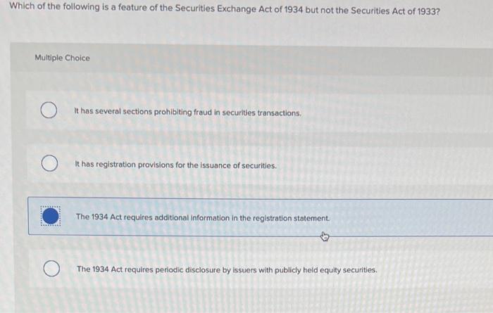 the securities act of 1933 and the securities exchange act of 1934