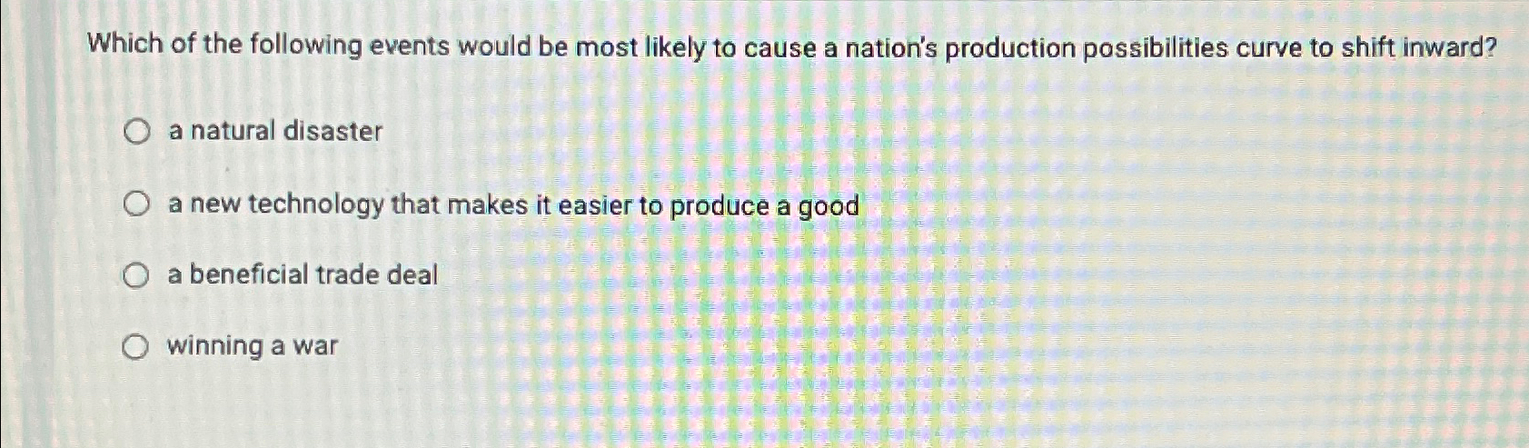 Solved Which of the following events would be most likely to | Chegg.com