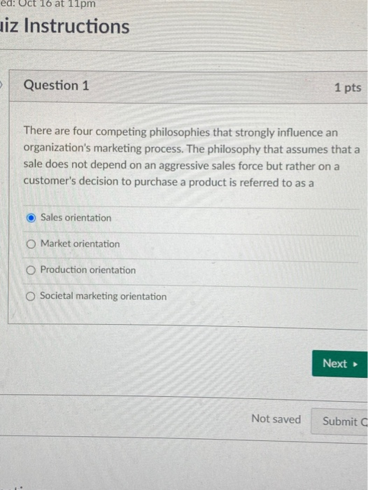 Solved ed: Oct 16 at 11pm uiz Instructions Question 1 1 pts | Chegg.com