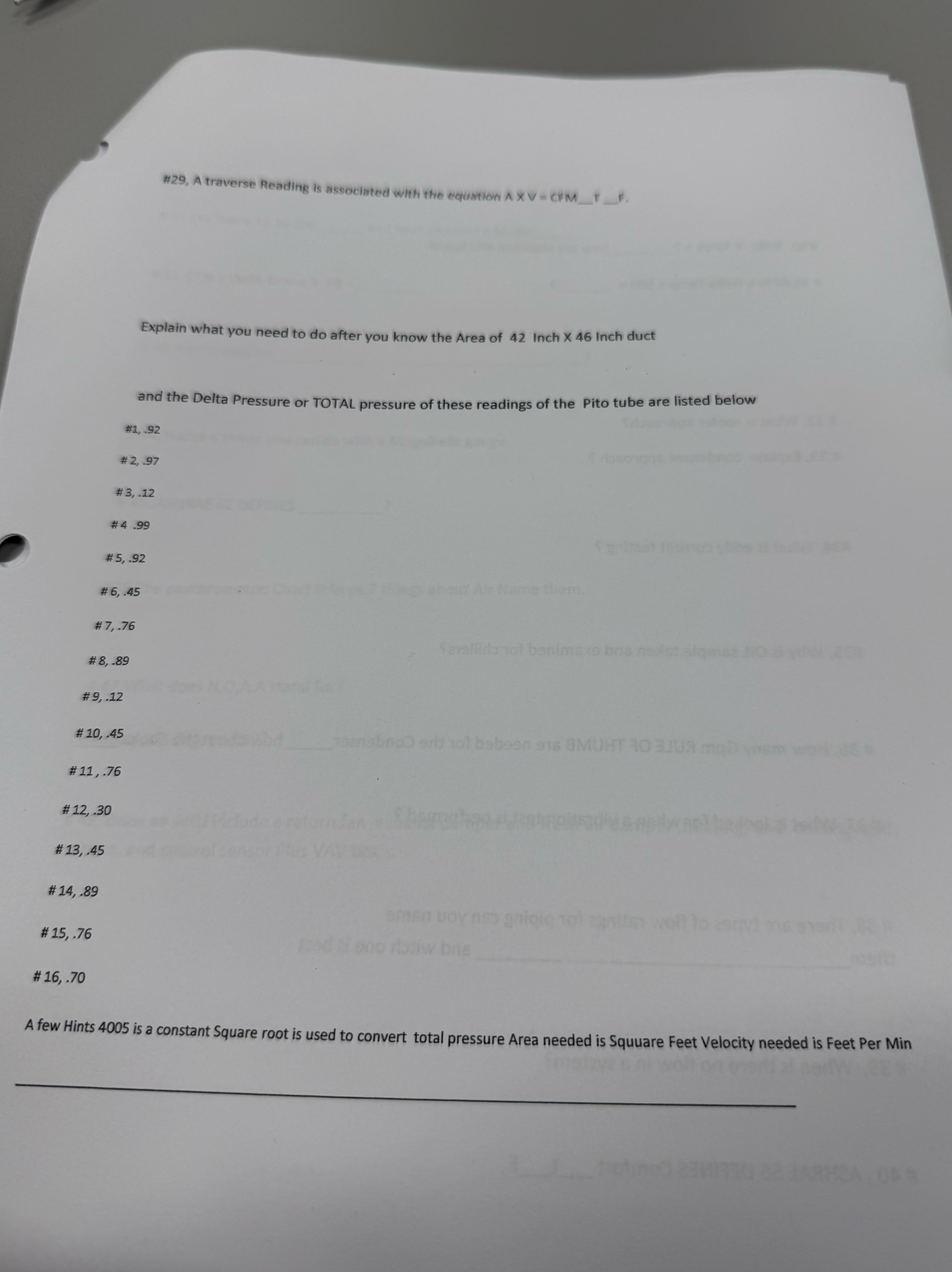 Solved #29, ﻿A traverse Reading is associated whith the | Chegg.com