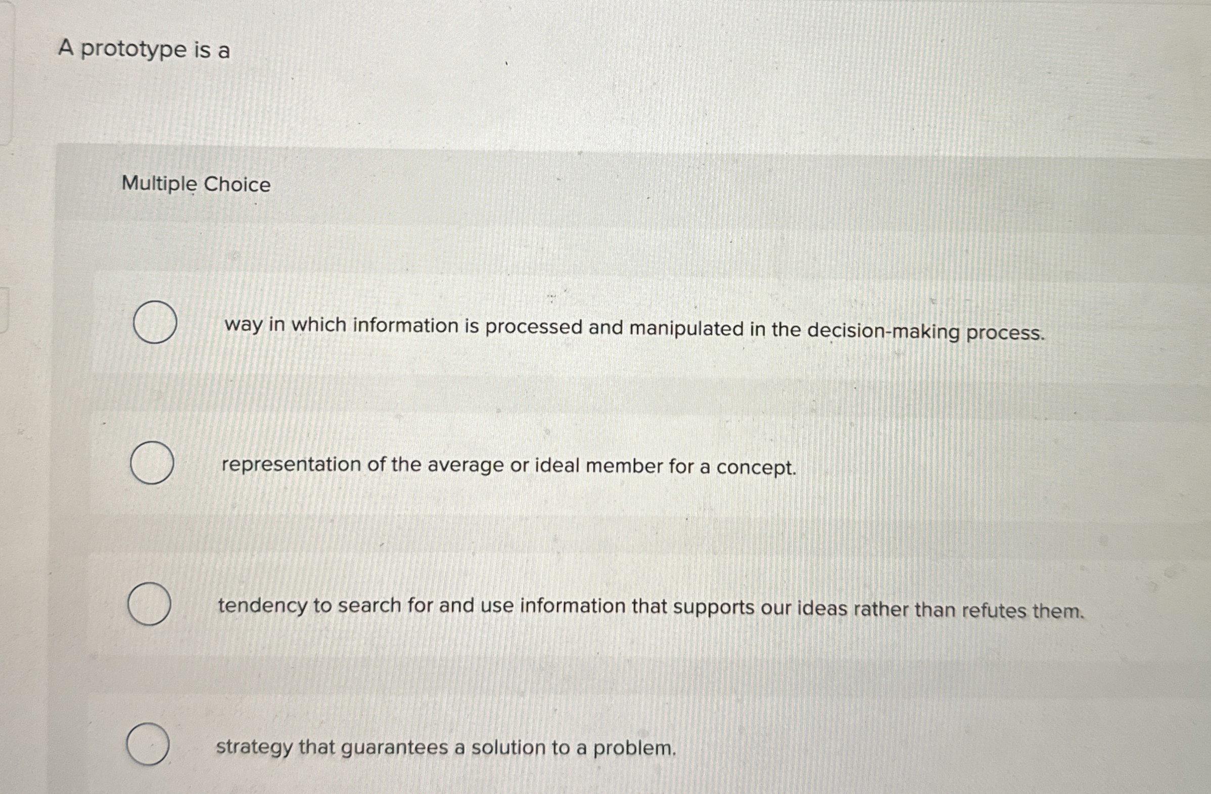 Solved A prototype is aMultiple Choiceway in which | Chegg.com