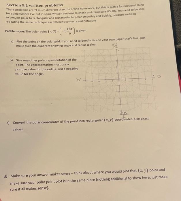 Solved Section 9.1 written problems These problems aren't | Chegg.com