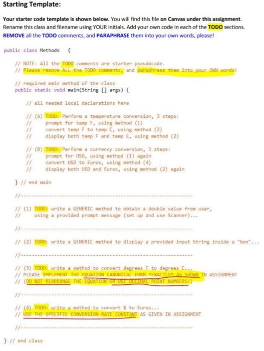 Solved tarting Template: our starter code template is shown | Chegg.com