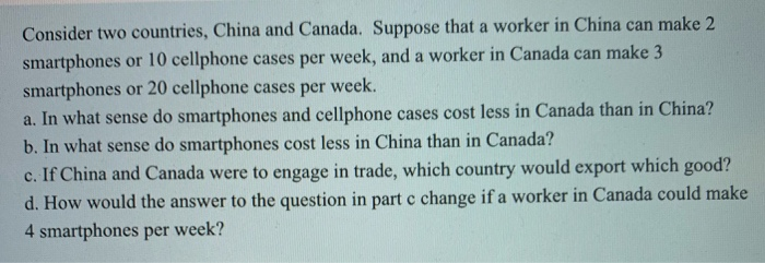 Solved Consider two countries, China and Canada. Suppose | Chegg.com