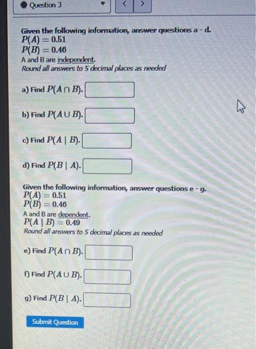 Solved Given the following information, answer questions a - | Chegg.com