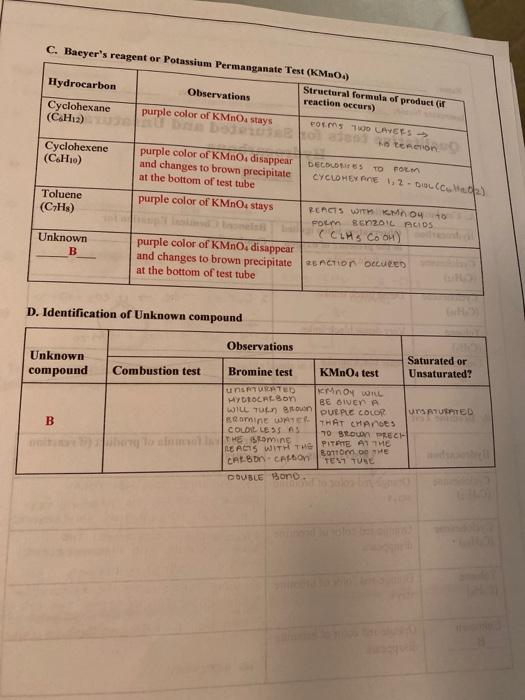 Solved והטובין tenemone C. Baeyer's reagent or Potassium | Chegg.com