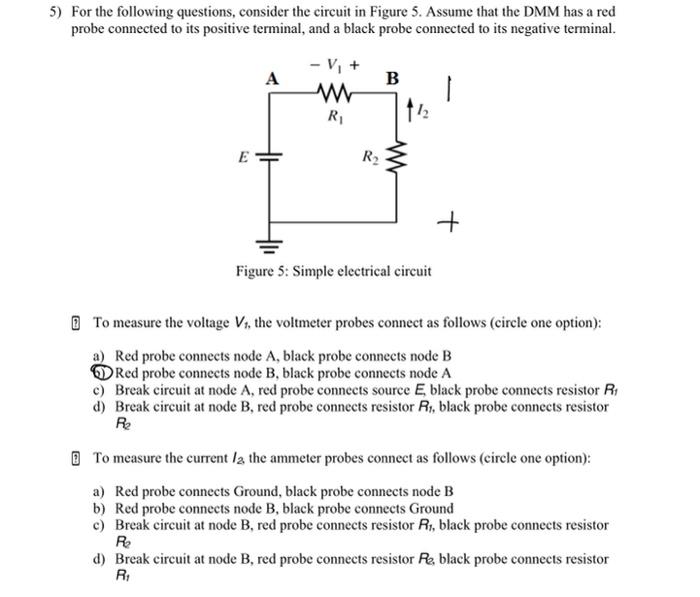 Solved 5) For The Following Questions, Consider The Circuit 