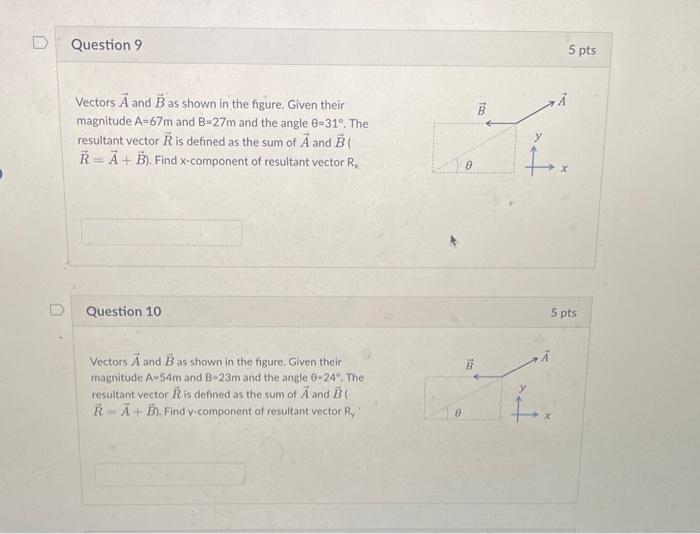 Solved Vectors A and B as shown in the figure. Given their | Chegg.com