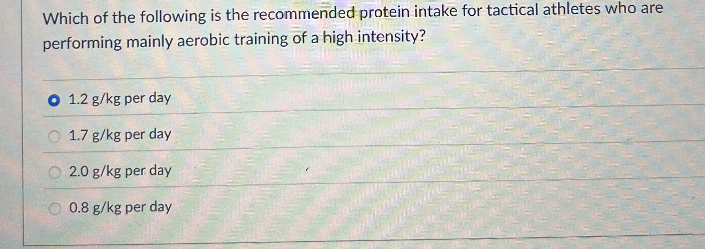 Solved Which of the following is the recommended protein | Chegg.com