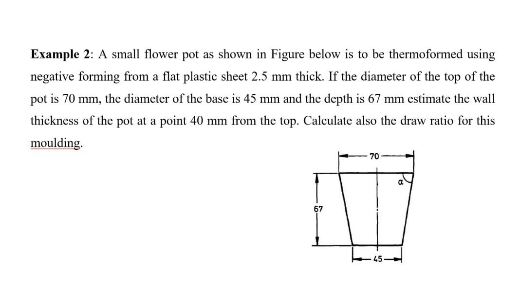 Solved Example 2: A small flower pot as shown in Figure | Chegg.com