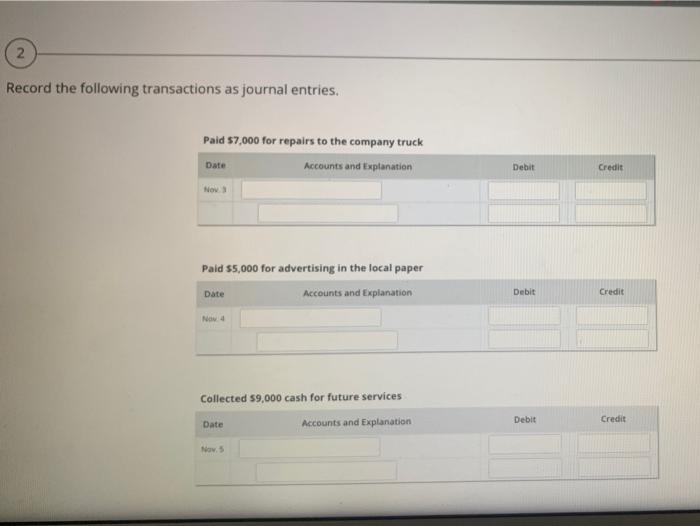 Solved 2 Record the following transactions as journal | Chegg.com