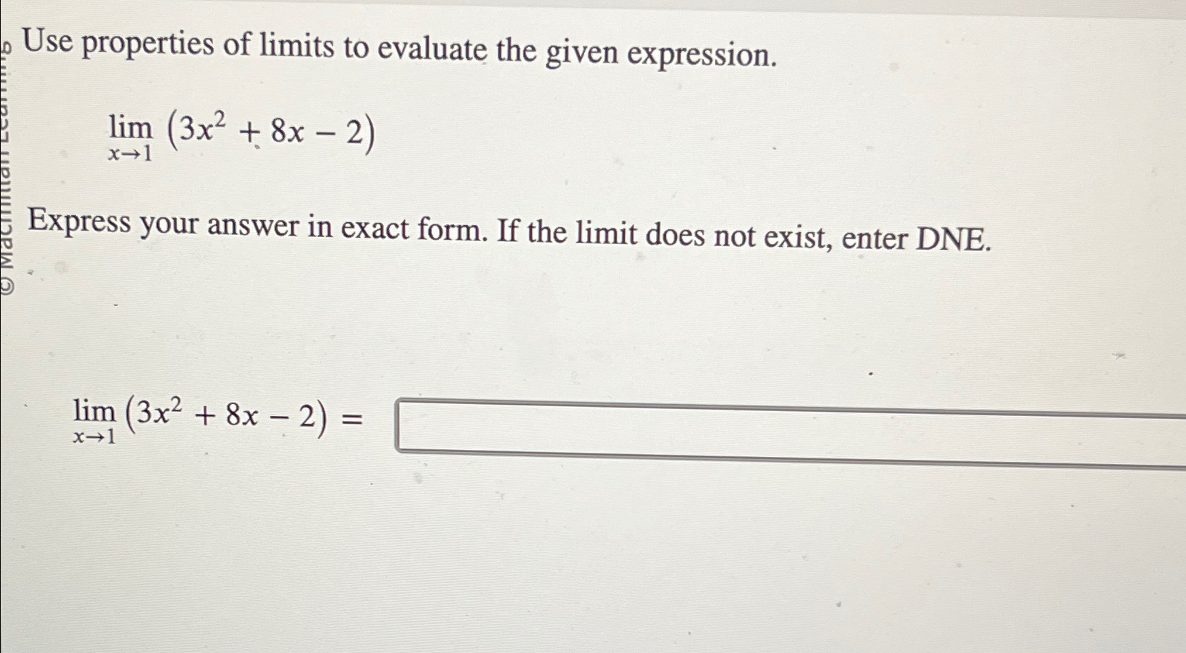 Solved Use properties of limits to evaluate the given | Chegg.com