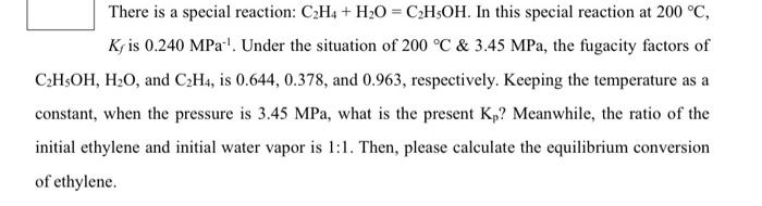 Solved There is a special reaction CH4 H20 C2H5OH. In Chegg