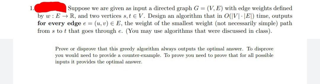 Solved Suppose we are given as input a directed graph | Chegg.com
