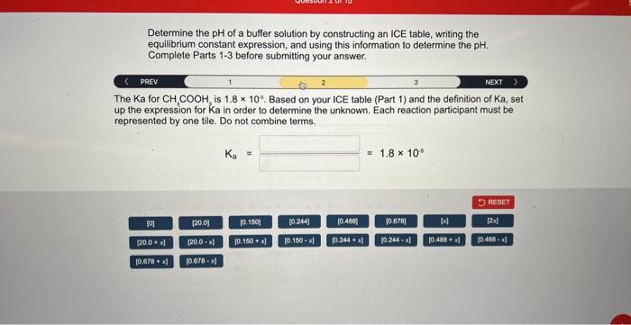 Solved Determine The PH Of A Buffer Solution By Constructing | Chegg.com