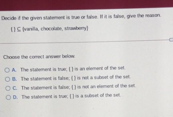 Solved Decide if the given statement is true or false. If it | Chegg.com