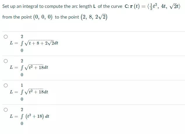 Solved Set up an integral to compute the arc length L of the | Chegg.com