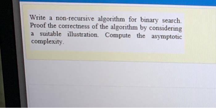 Recursive binary search algorithm pseudocode picture