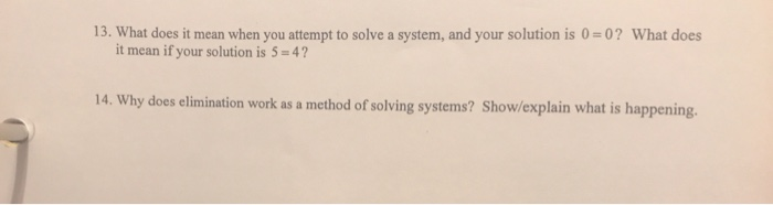 Why Does Elimination Work As A Method Of Solving Systems