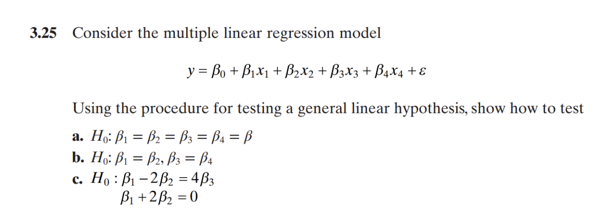 Solved 3.25 ﻿Consider the multiple linear regression | Chegg.com