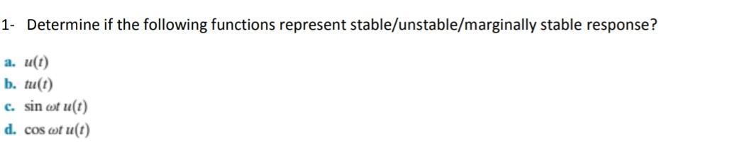 Solved 1- Determine if the following functions represent | Chegg.com