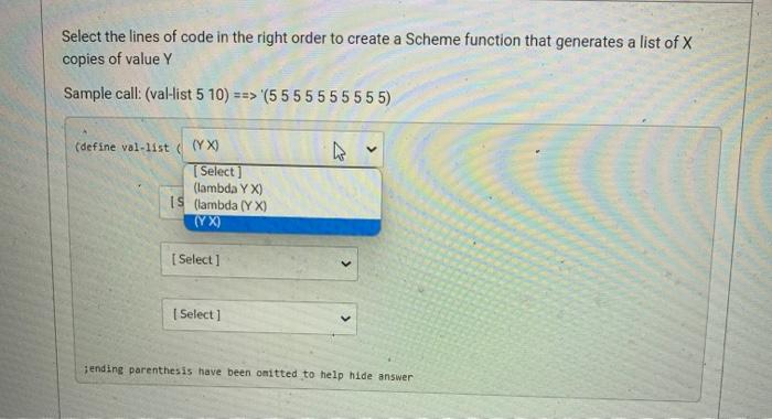 Solved Select the lines of code in the right order to create | Chegg.com