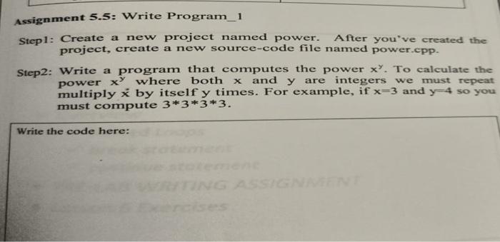 Solved Assignment 5.5: Write Program_1 Stepl: Create a new | Chegg.com