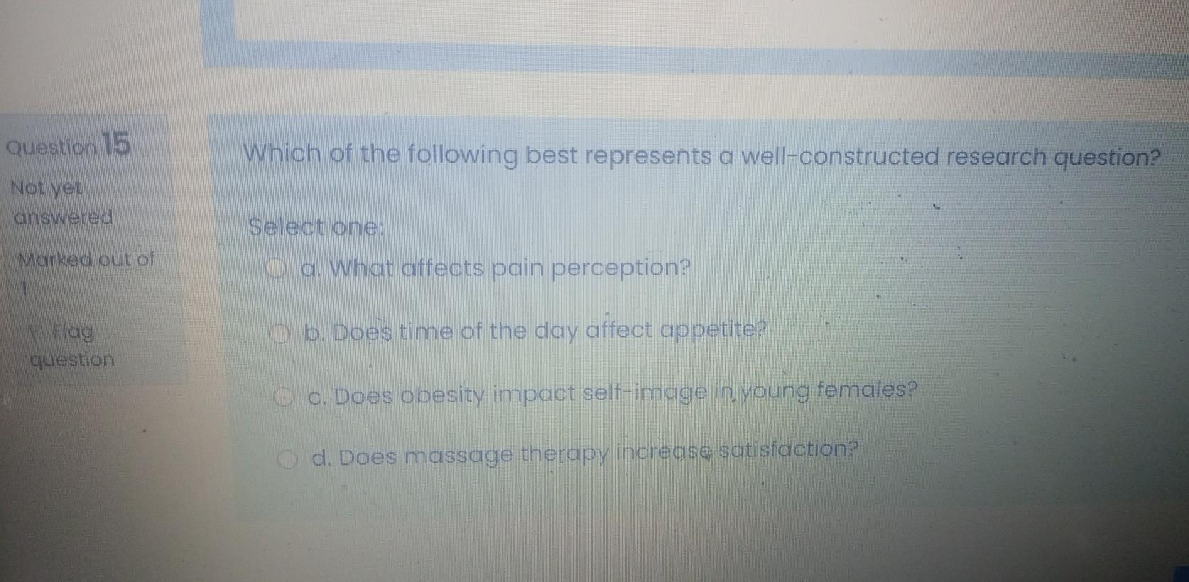 Solved Question 15 Which of the following best represents a | Chegg.com