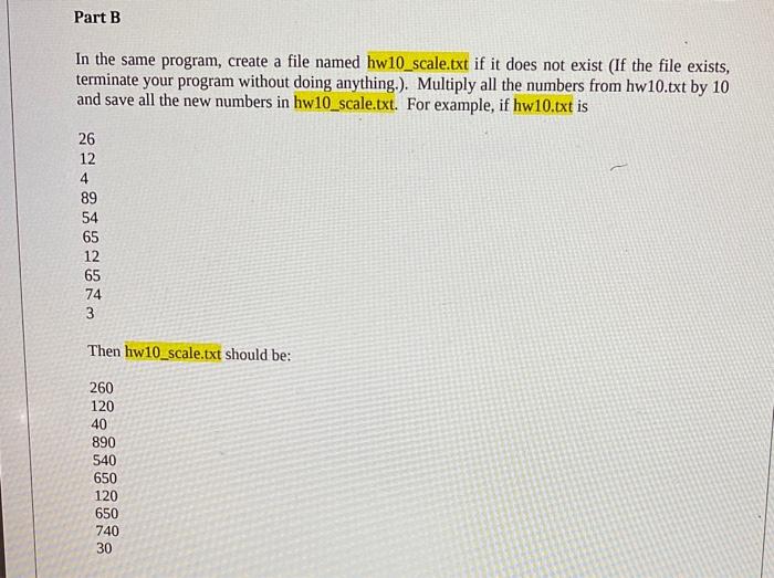 Solved Write a program to create a file named hw 10.0x if | Chegg.com