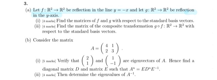 Solved A Let F R2 R2 Be Reflection In The Line Y X And Chegg Com