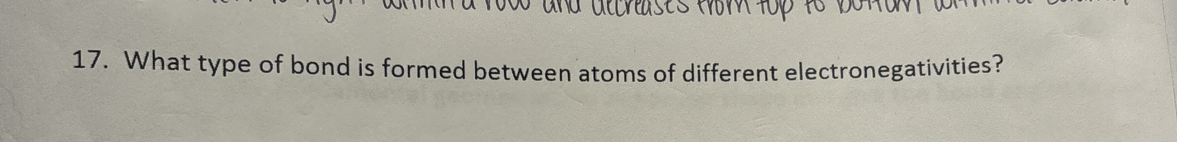 Solved What type of bond is formed between atoms of | Chegg.com