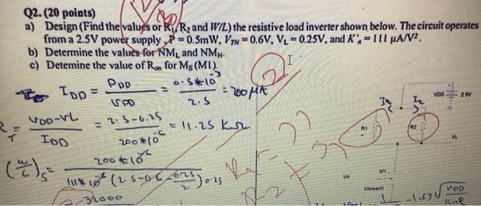 Solved Q2 Points A Design Find The Values Or R Ran Chegg Com