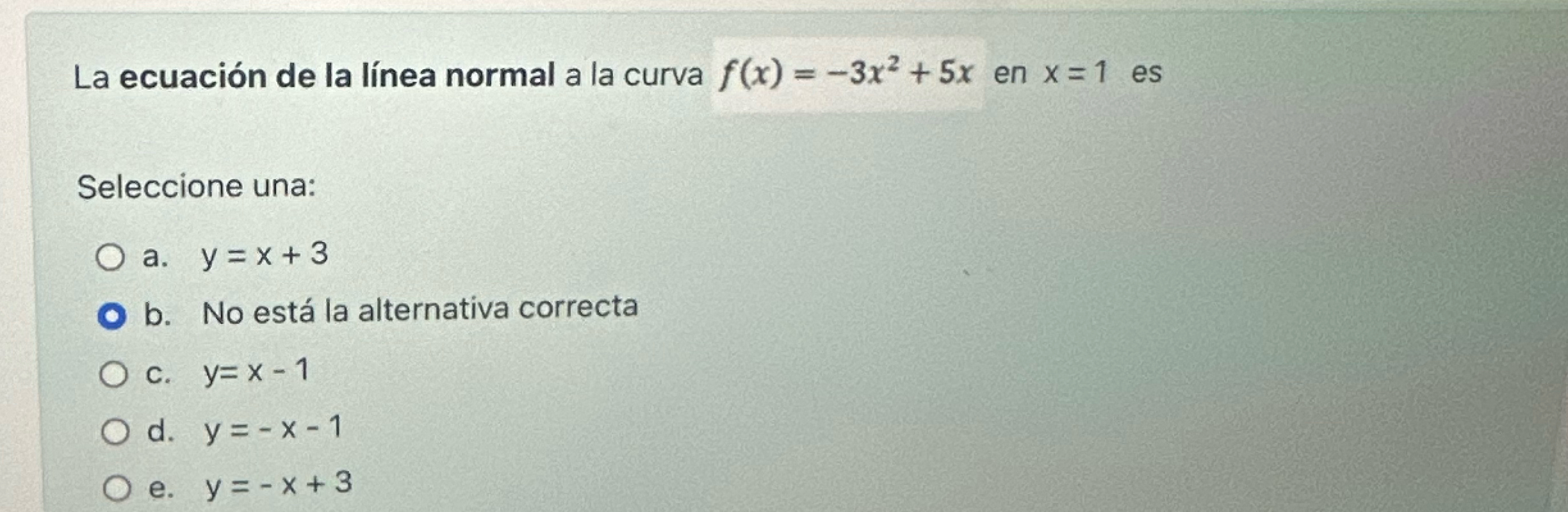 Solved La ecuación de la línea normal a la curva | Chegg.com