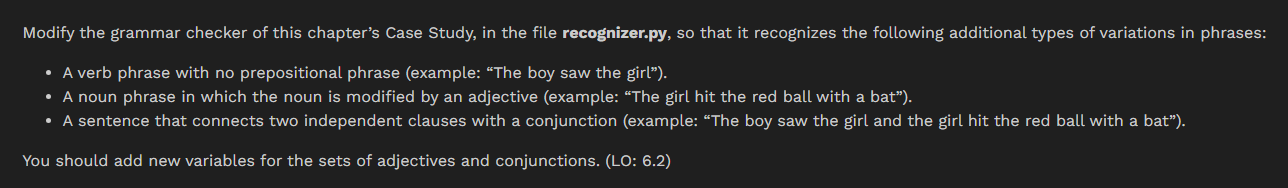 Solved Create a python codeModify the grammar checker of | Chegg.com