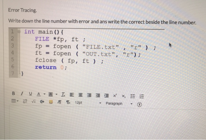 Solved Error Tracing. Write down the line number with error | Chegg.com