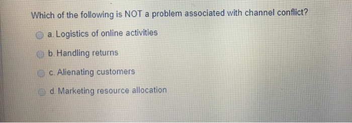 Solved Which of the following is NOT a problem associated | Chegg.com