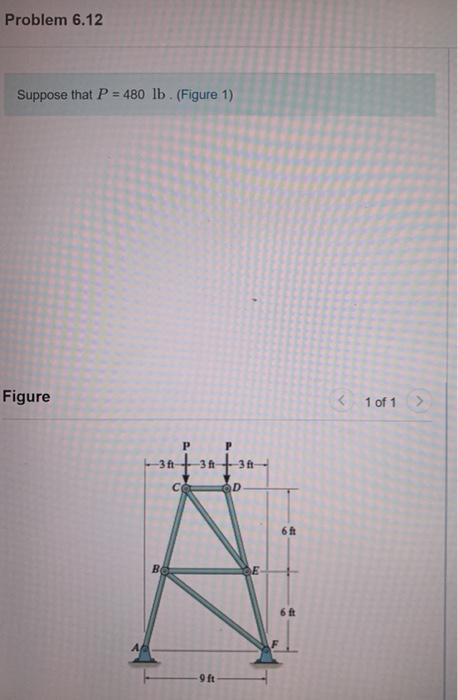 Solved Problem 6.12 Suppose That P = 480 Lb. (Figure 1) | Chegg.com