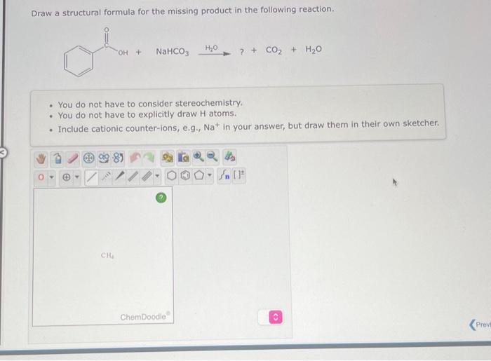 Solved Draw a structural formula for the missing product in | Chegg.com