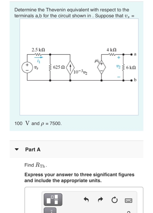 Solved Determine the Thevenin equivalent with respect to the | Chegg.com
