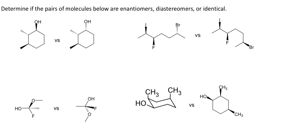 Solved Determine if the pairs of molecules below are | Chegg.com