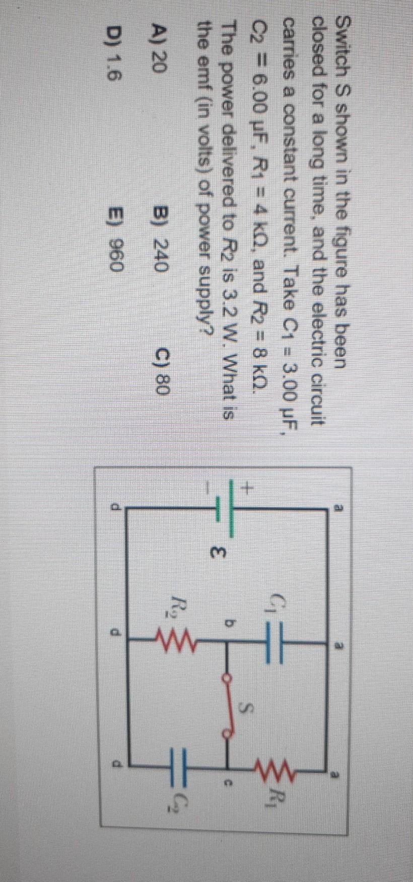 Solved Switch S shown in the figure has been closed for a | Chegg.com