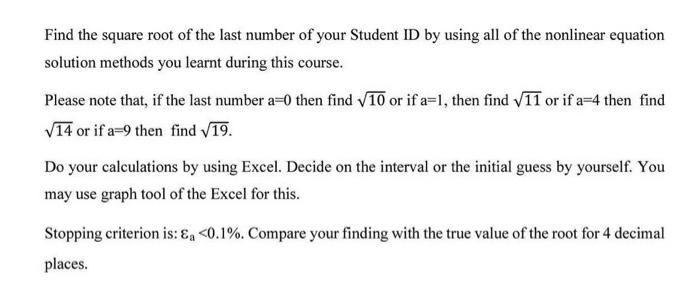 Solved Find the square root of the last number of your | Chegg.com