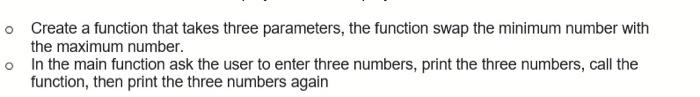 Solved o Create a function that takes three parameters, the | Chegg.com