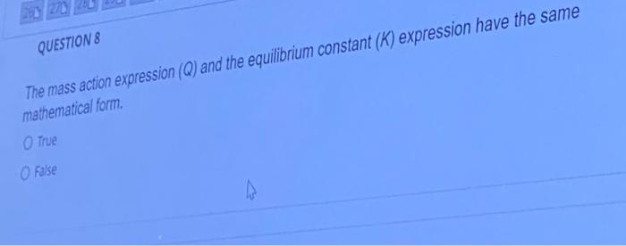 mass action expression q