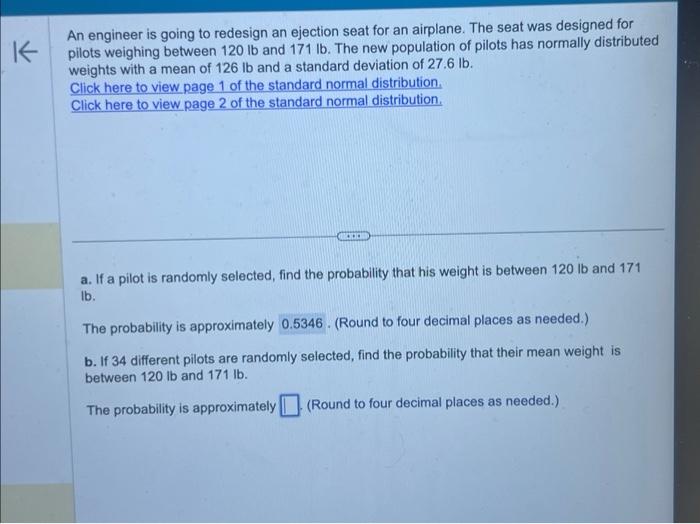 Solved An engineer is going to redesign an ejection seat for | Chegg.com