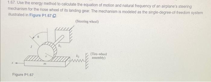 Solved 1.67. Use the energy method to calculate the equation | Chegg.com