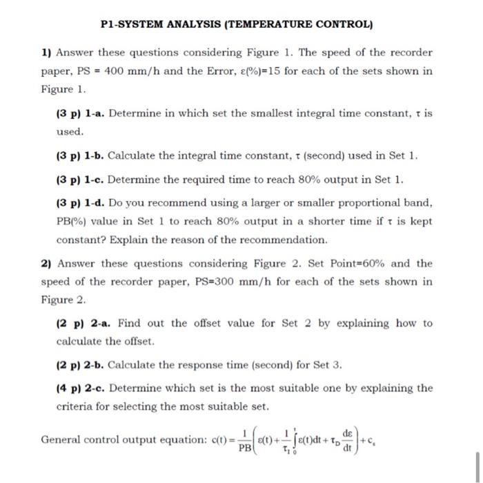Solved P1-SYSTEM ANALYSIS (TEMPERATURE CONTROL) 1) Answer | Chegg.com