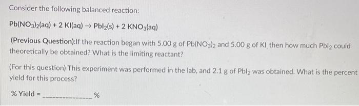 Solved Consider the following balanced reaction: | Chegg.com