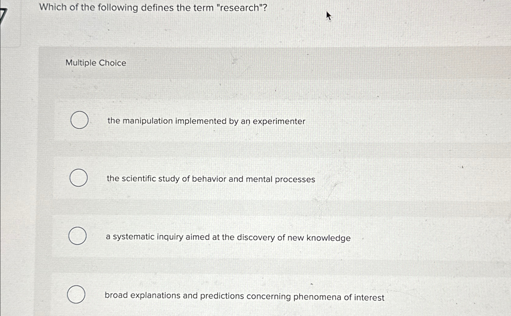 Solved Which of the following defines the term | Chegg.com