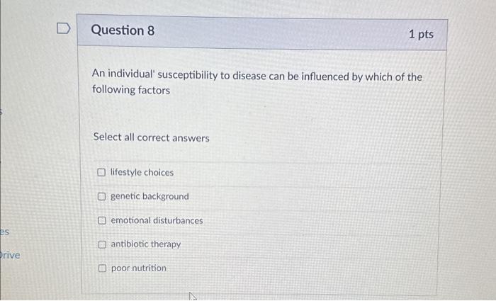 Solved An individual' susceptibility to disease can be | Chegg.com